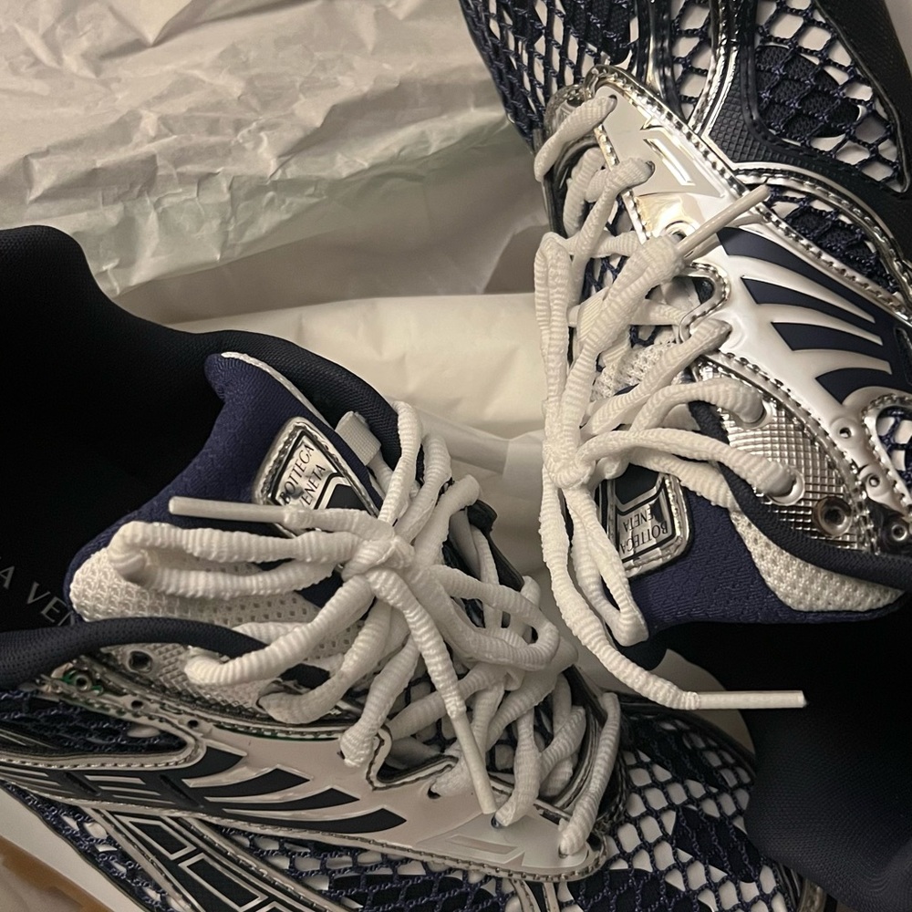 Bottega Veneta Navy and White Sneakers